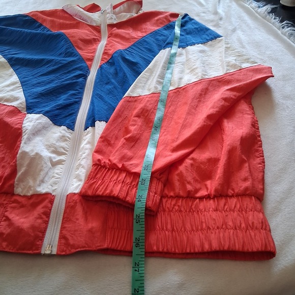 Vintage Lavon Windbreaker 80s-90s Retro Color Block Zipper Jacket M Patriot - Picture 9 of 14